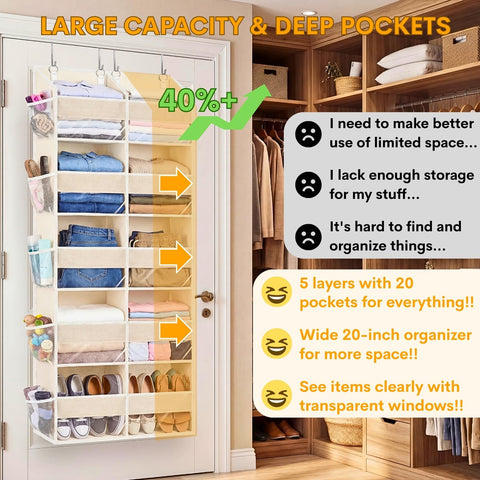 Ofiray-home door storage demonstrating sturdy 80 lb capacity.