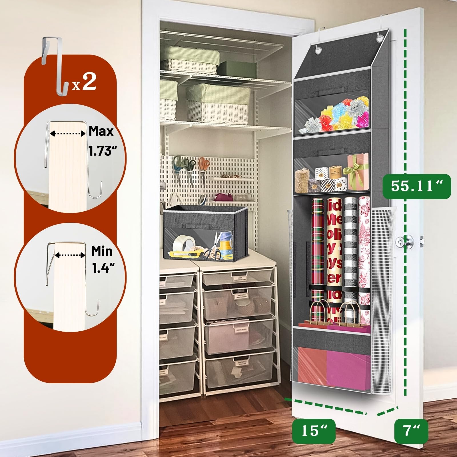 Ofiray-home four-tier design offers visible compartments for ribbons and ornaments.
