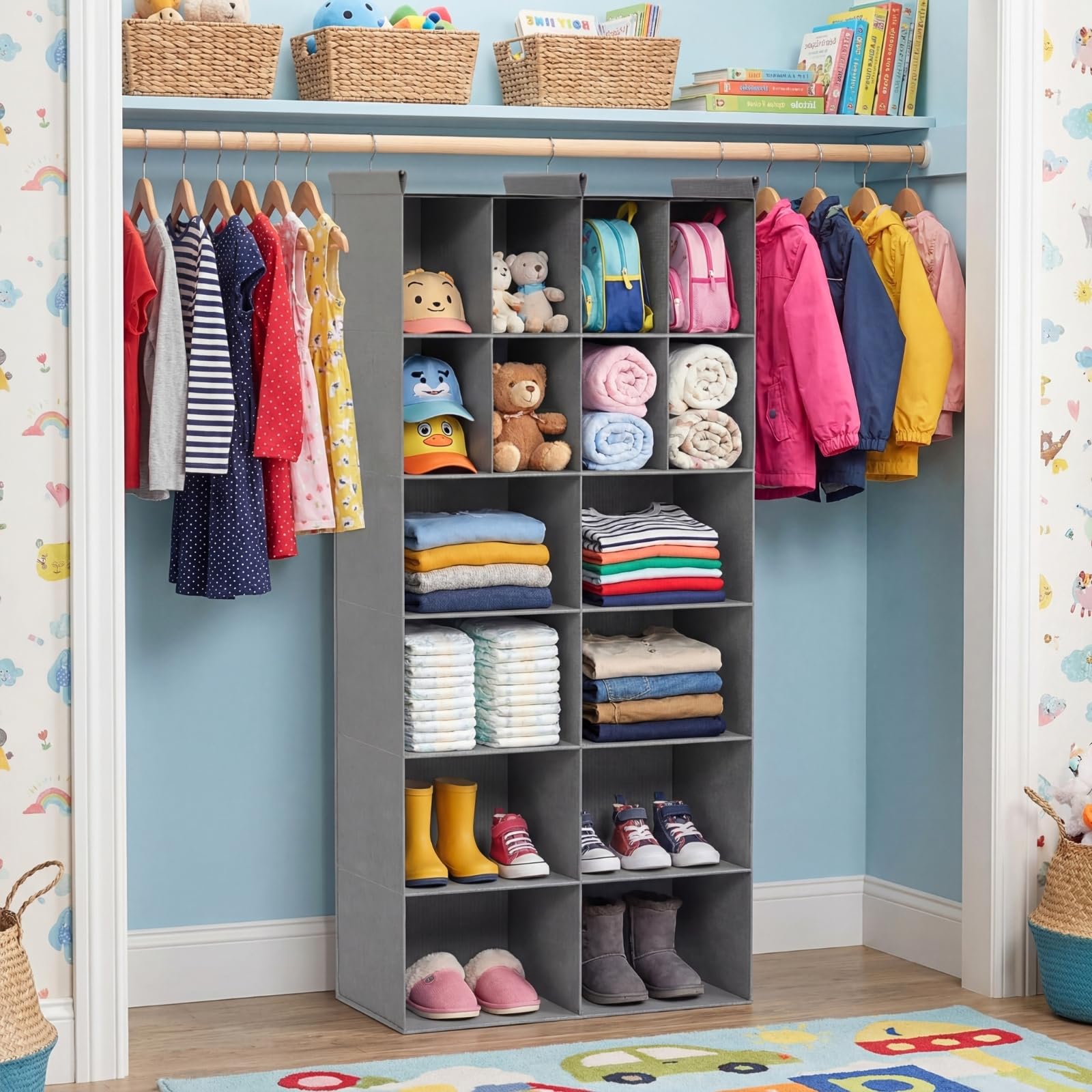 Ofiray-home heavy-duty material supports bulky garments and accessories.