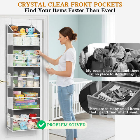 Ofiray-home over-door organizer ten side mesh pockets for small essentials within reach