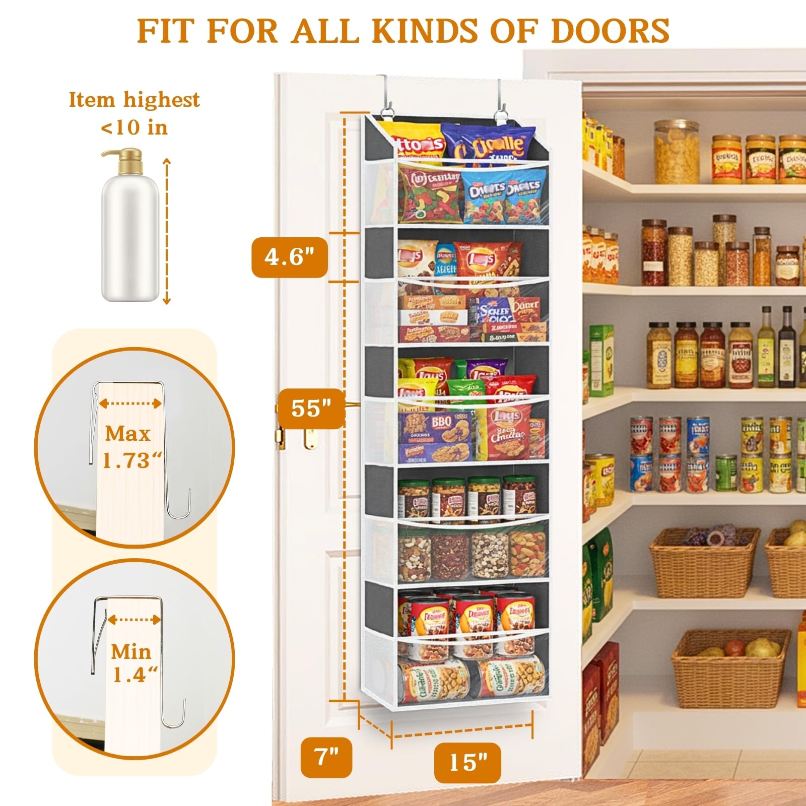 Ofiray-home over-door organizer sturdy cardboard structure maintains shape and support