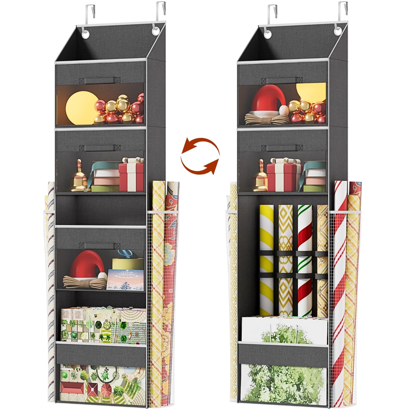 Ofiray-home over-door wrap organizer with 3 drawers and side pockets keeps supplies organized and accessible.