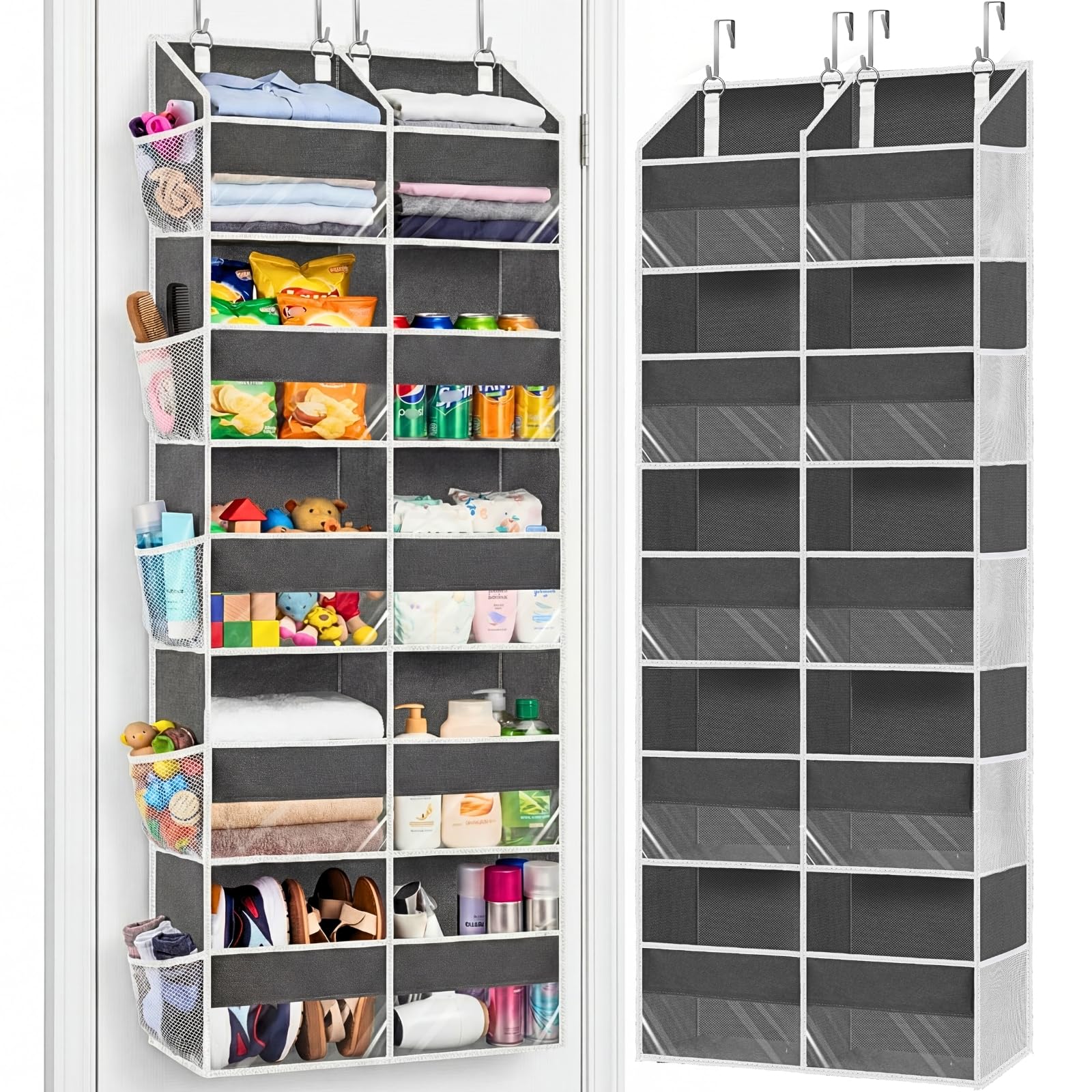 Ofiray-Home over-the-door organizer with five tiers providing spacious behind-door storage
