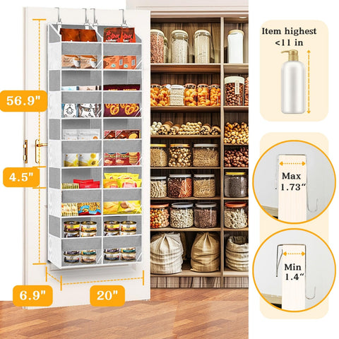 Ofiray-Home over-the-door organizer clear window helps locate items at a glance.