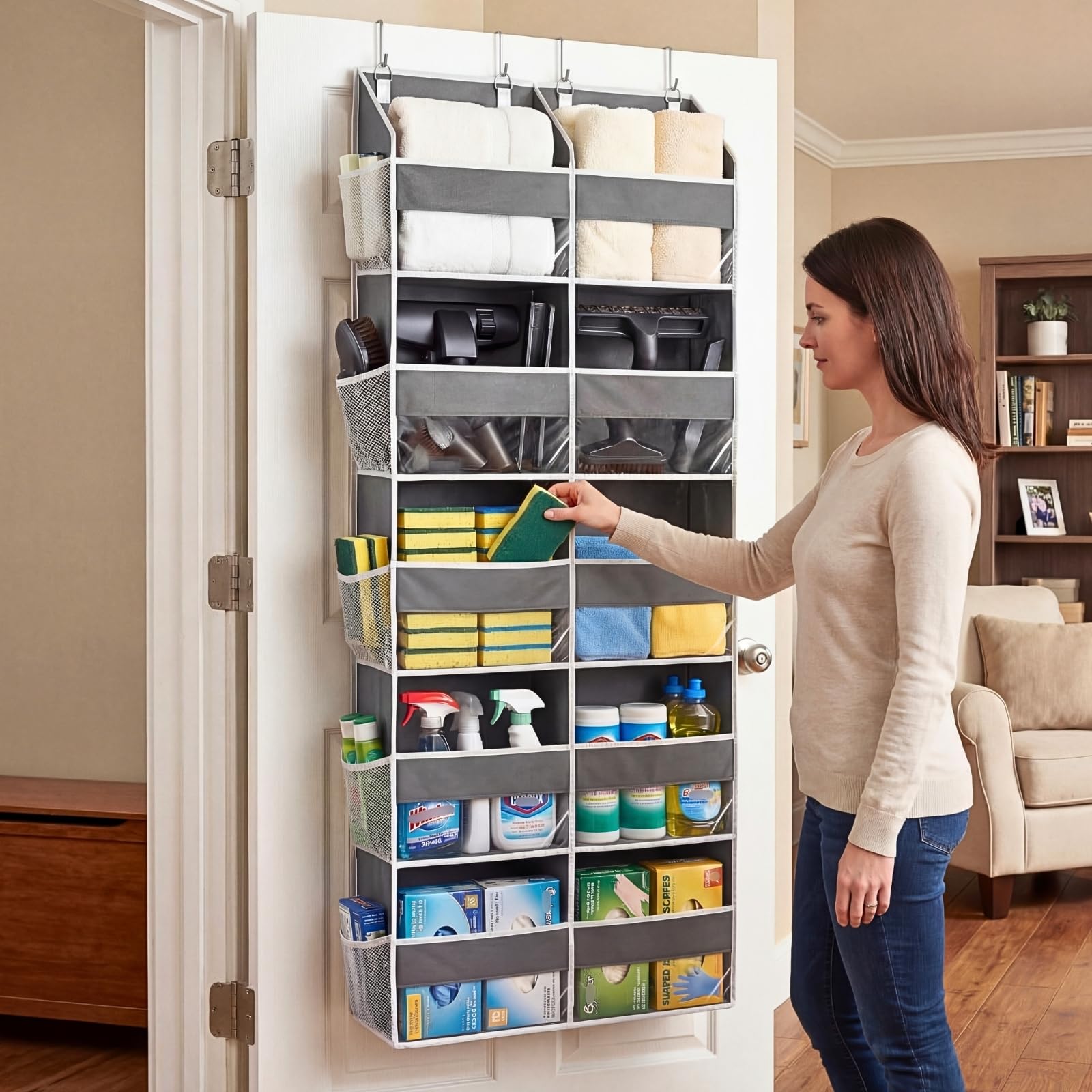 Ofiray-Home versatile storage suitable for diapers, yarn, and more behind doors