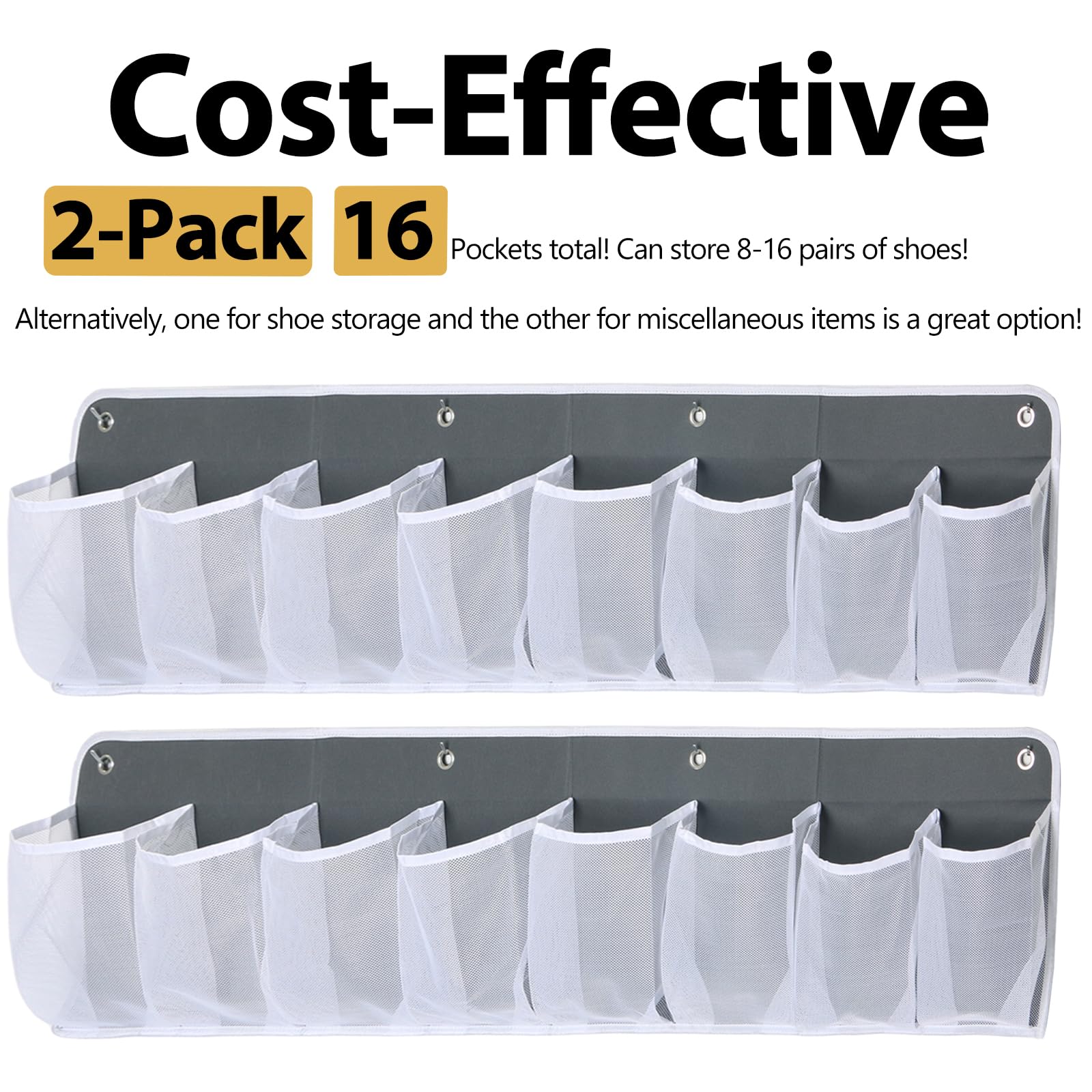 Ofiray-home bedside organizer hanging pocket closeup shows large pockets for gadgets and remotes.