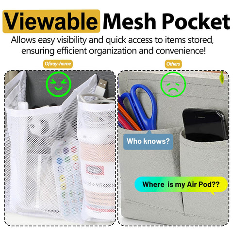 Ofiray-home large-pocket design offers spacious storage for books, cables, and small items.