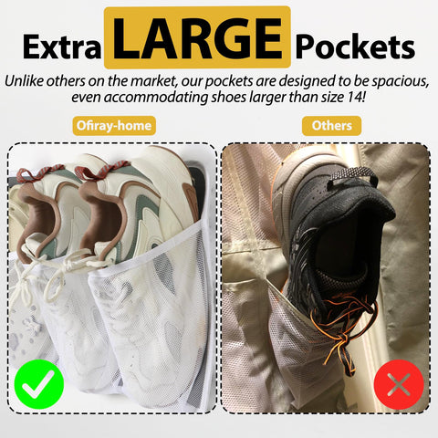 Ofiray-home RV shoe organizer wall-mount hooks demonstrate secure placement and quick setup.