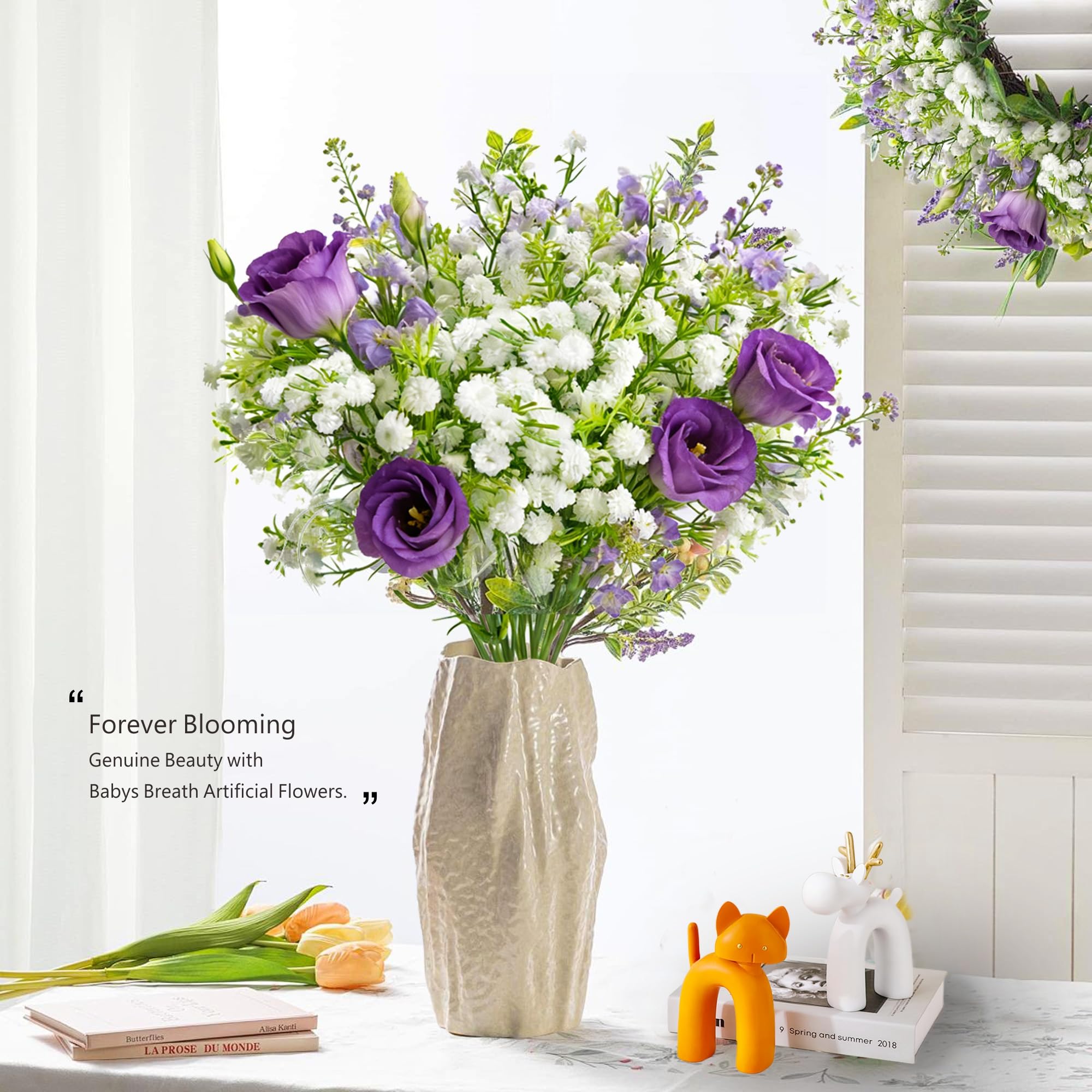 Ofrence Baby's Breath stem structure shows durable PU and iron core for stable arrangements.