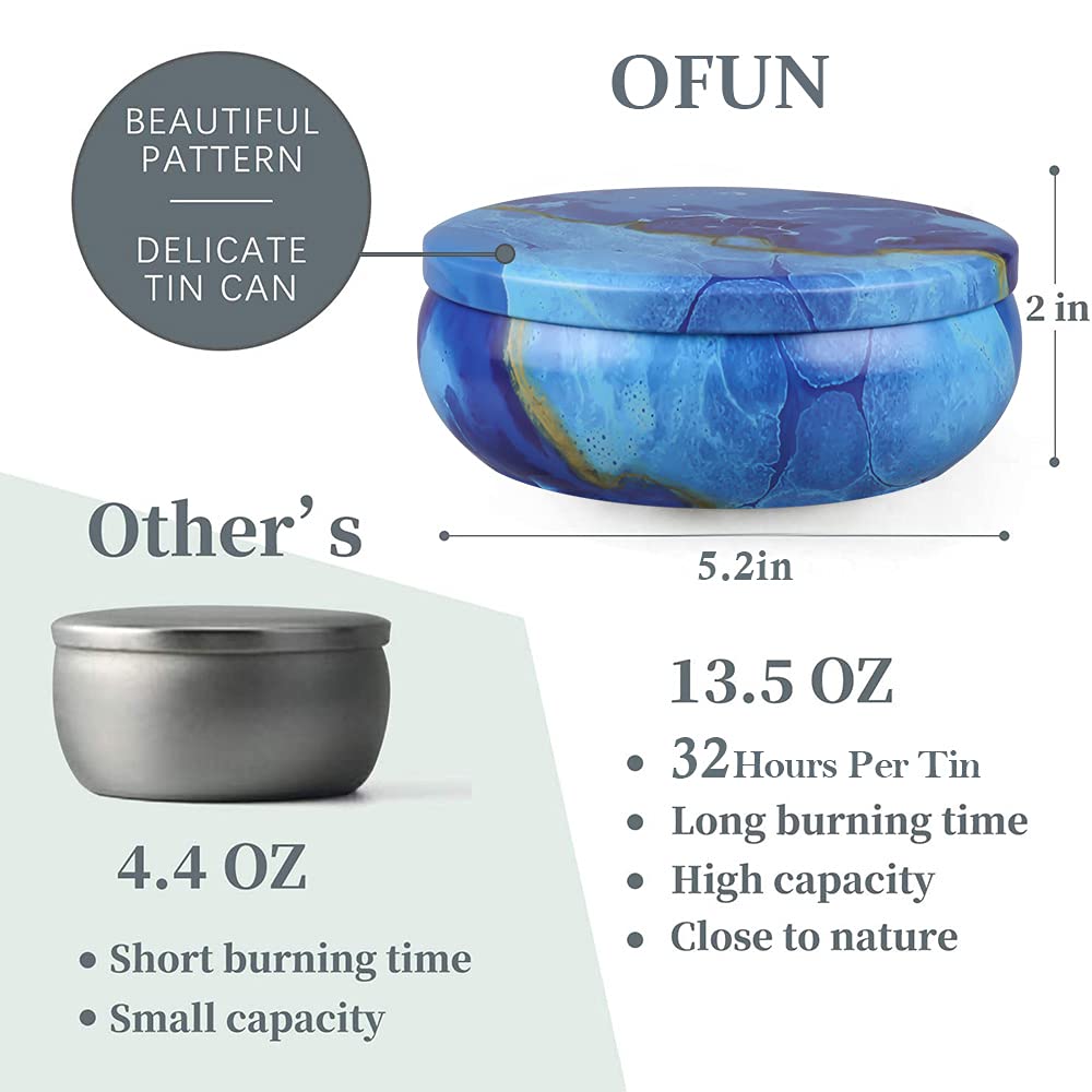 OFUN citronella lemongrass scent candle enhances garden evenings.