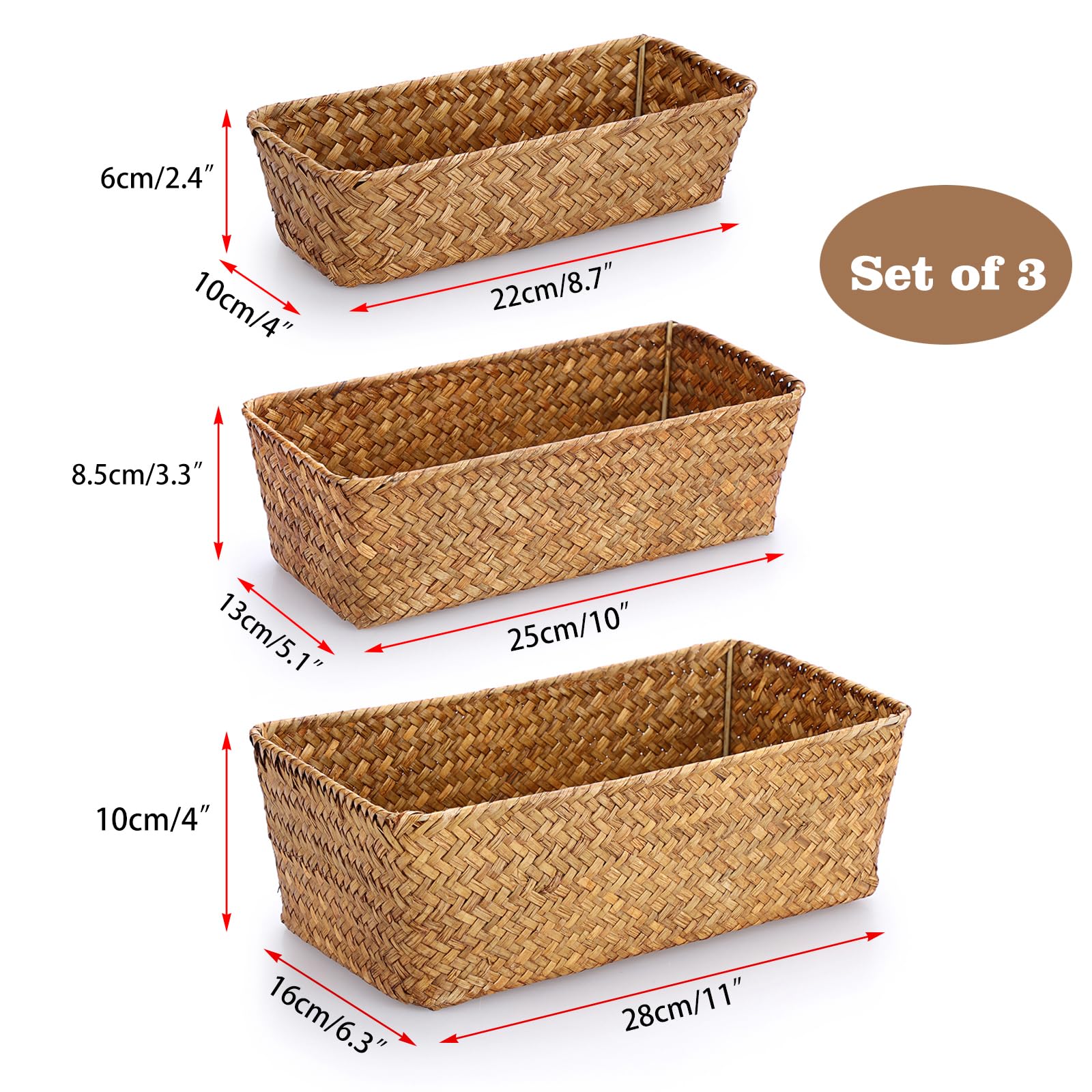 OGANAZI medium basket top view for accessible storage