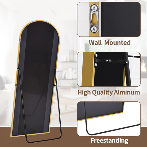 OGCAU freestanding or wall-mount mirror supports versatile placement.