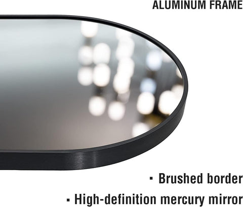 OGCAU full-length mirror complements bedroom decor with a versatile black finish