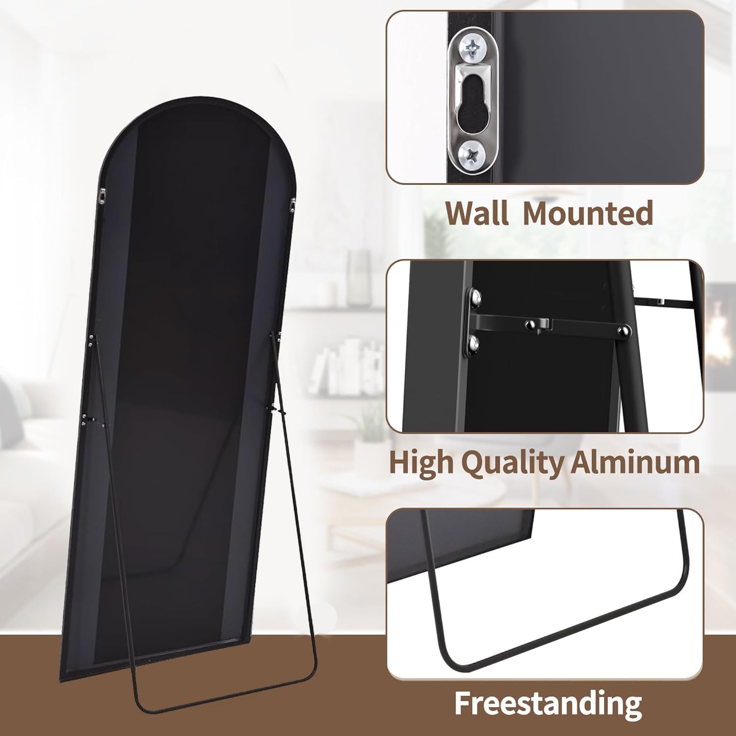 OGCAU full-length mirror provides full-body reflection for daily outfit checks