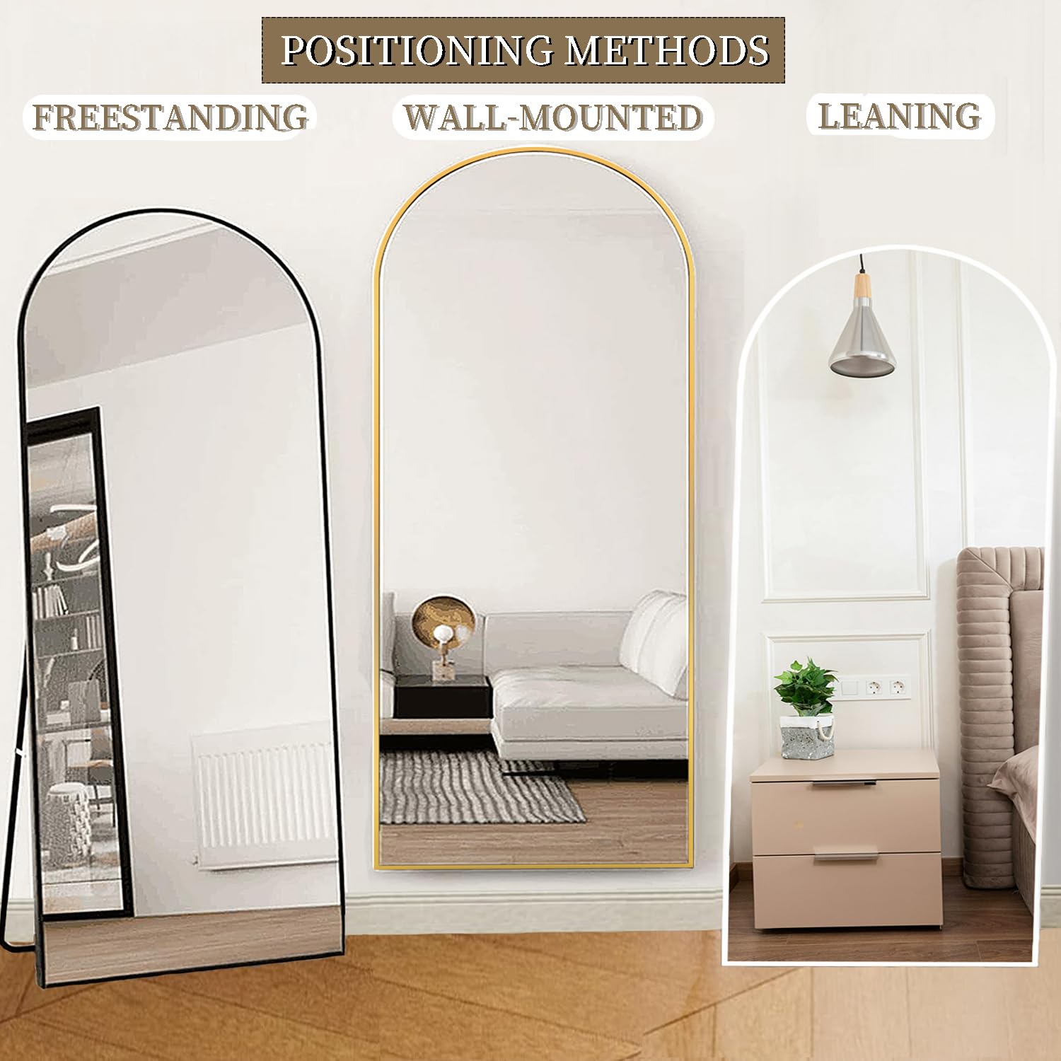 OGCAU full-length mirror elevates living room aesthetics and makes spaces feel larger