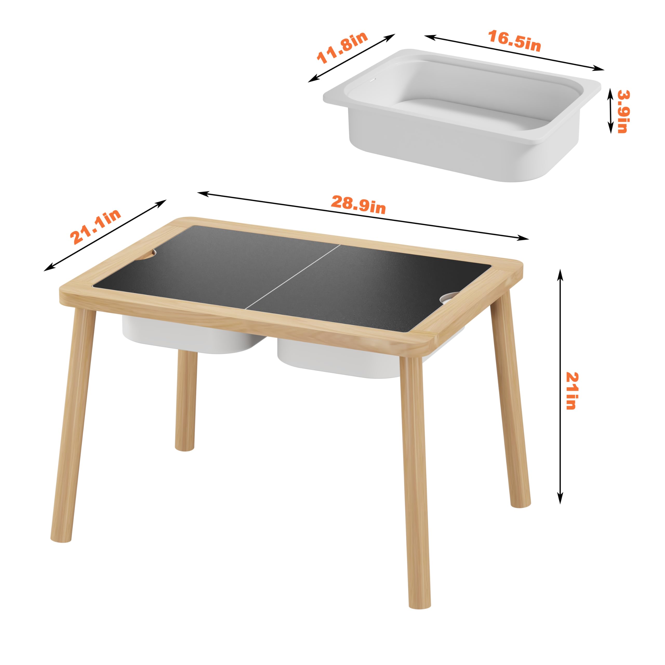 Ogears sensory table with storage bins helps keep materials organized