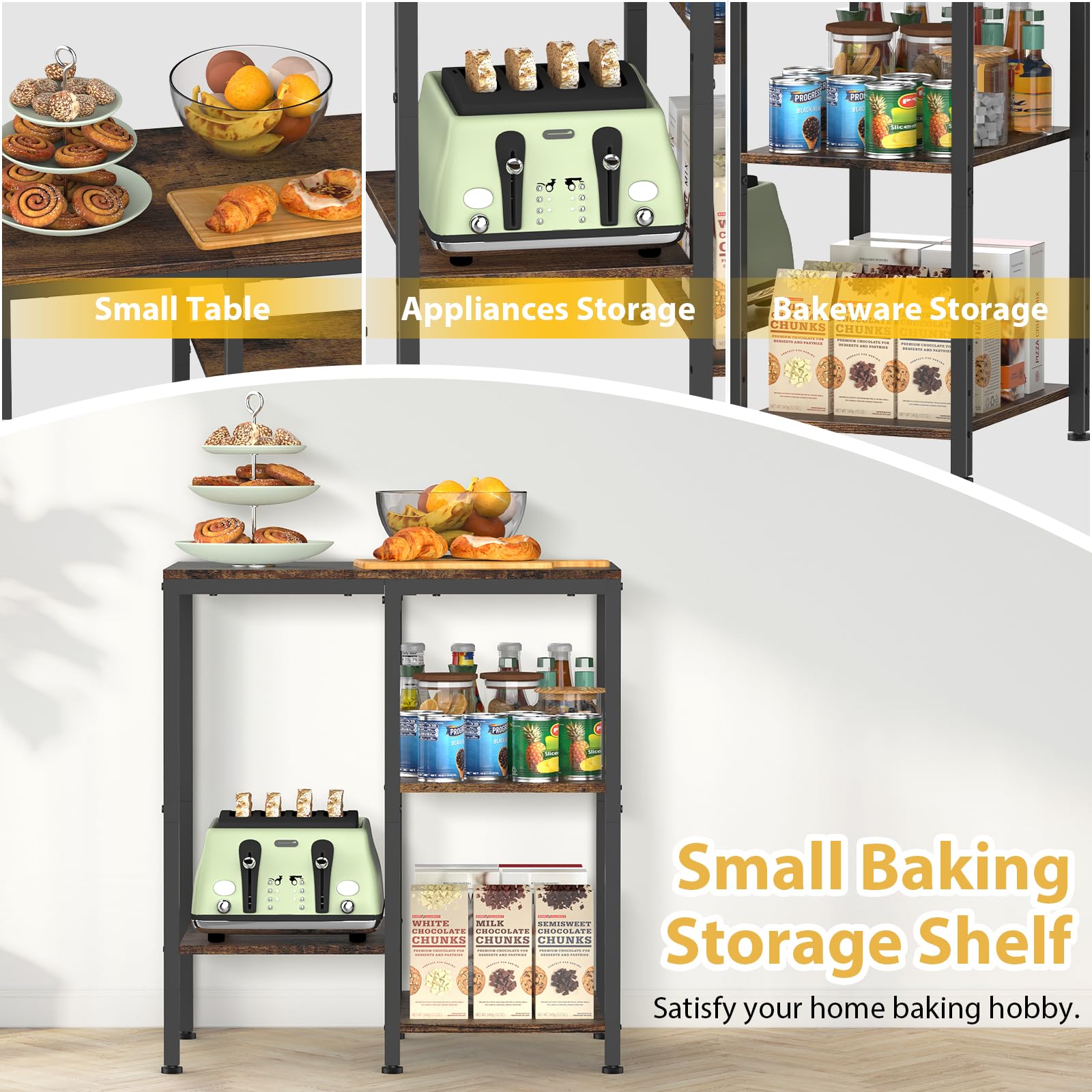 OGEMXU open-storage design makes items easy to grab while cooking.