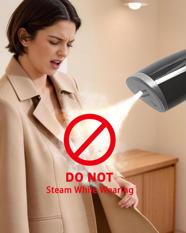 OGHom Portable Steamer cleaning care image shows maintenance steps.
