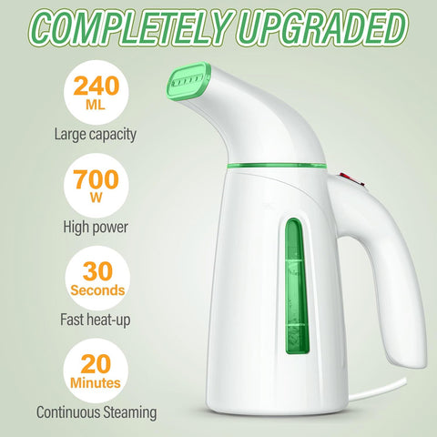 OGHom Steamer 240ml capacity enables extended fabric steaming.