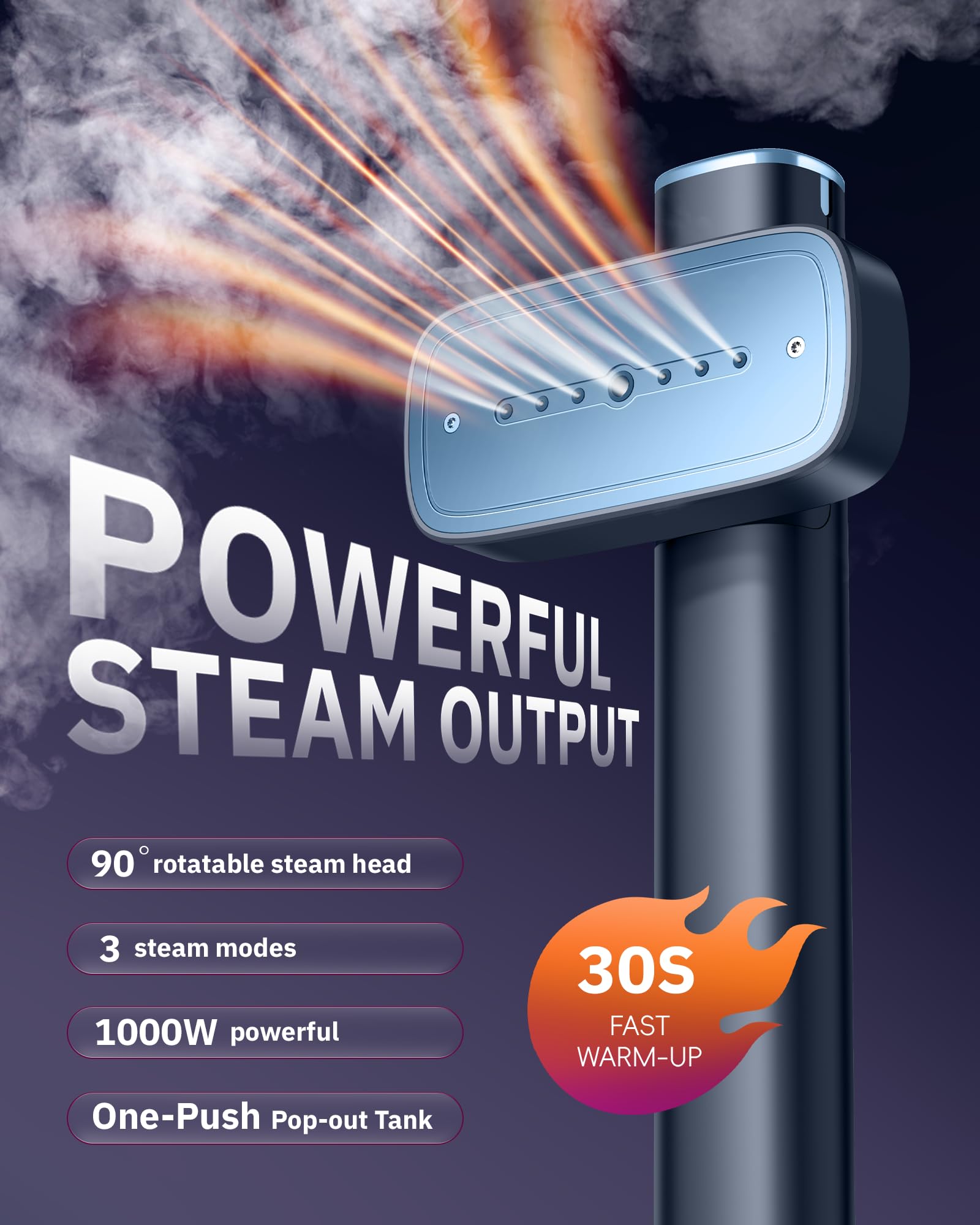 OGHom 2-in-1 steam and dry iron for hanging and flat ironing