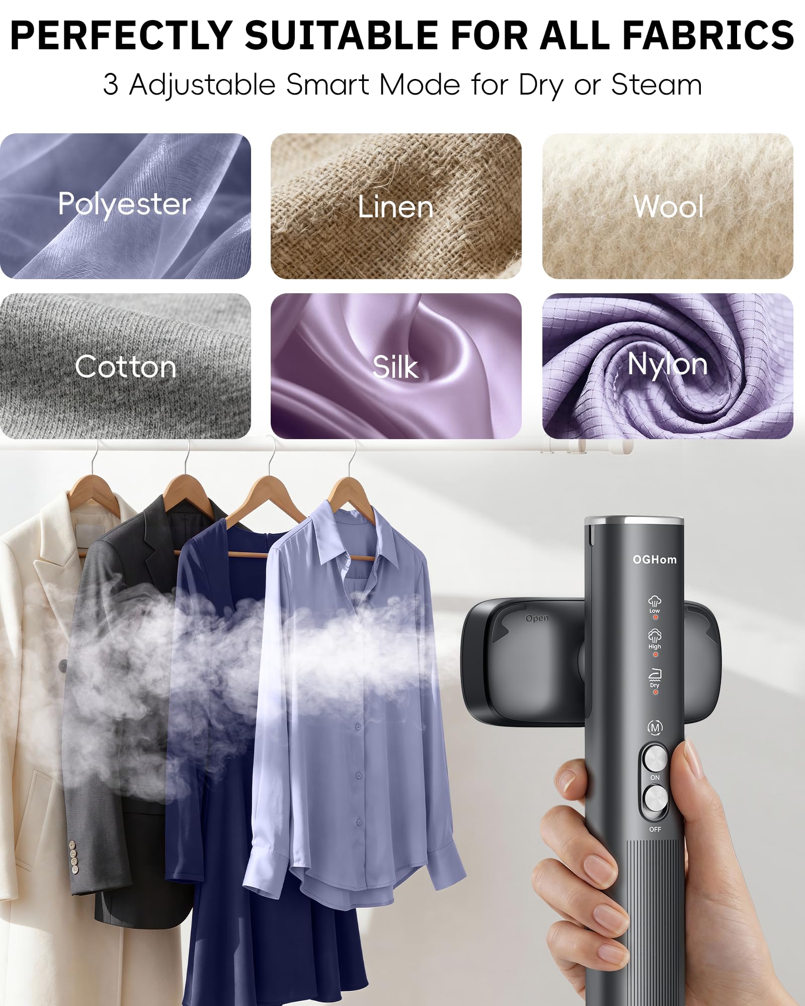 OGHom steamer supports 110-240V for global and Europe use.