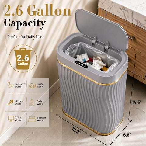Ogikey 2.6-gallon trash bin fits compact spaces.