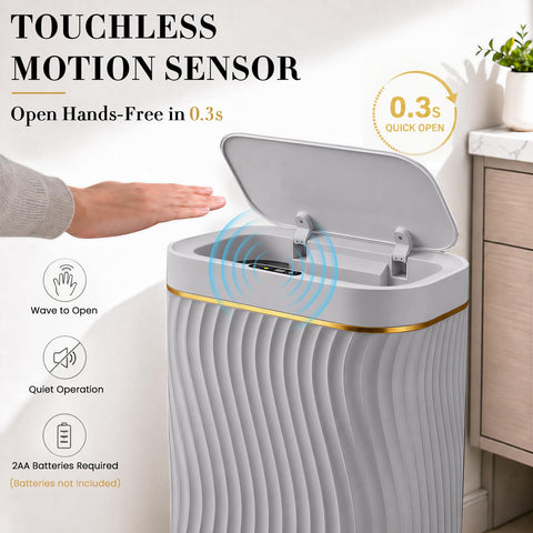 Ogikey waterproof bathroom trash withstands humidity and splashes.