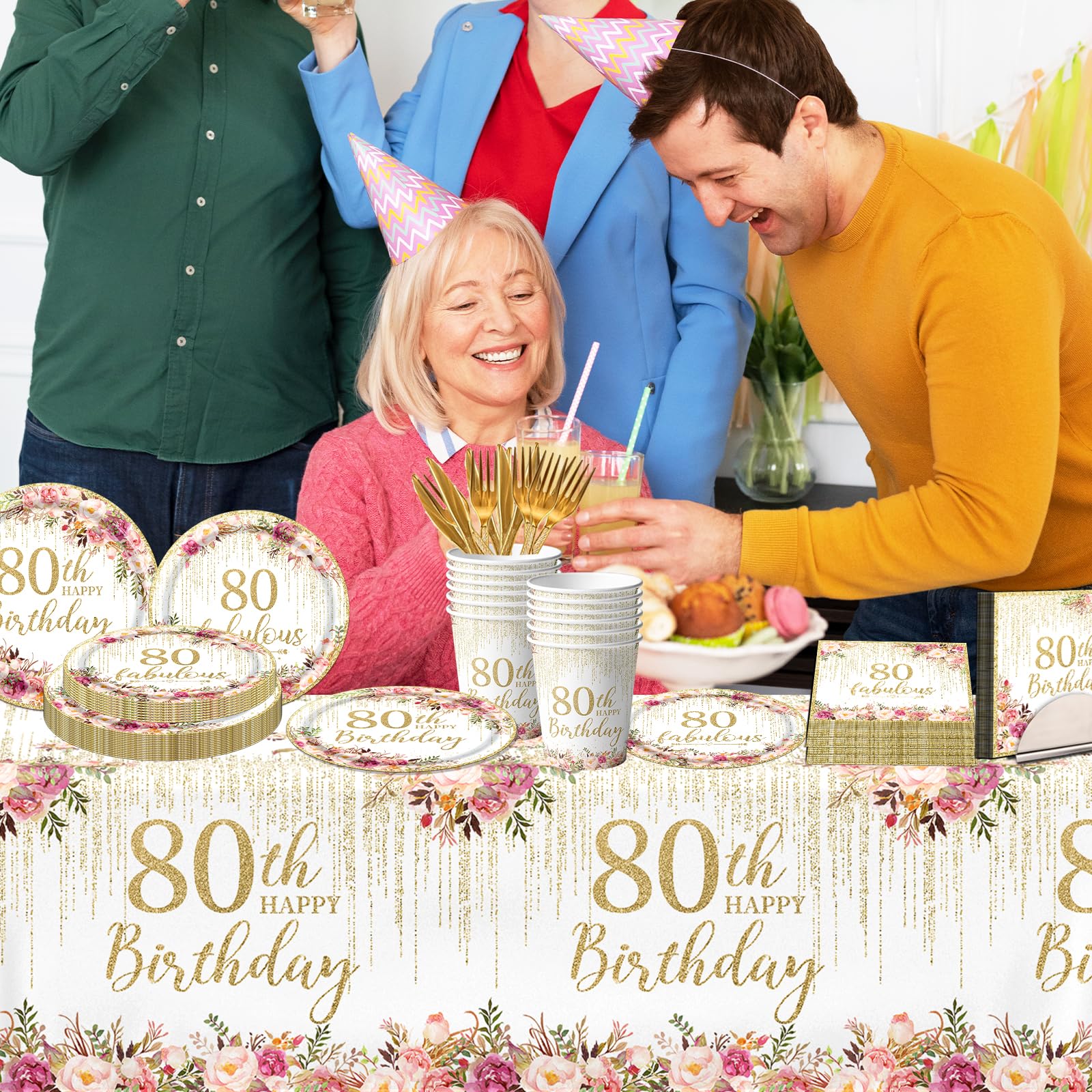 OGMOGKW 80th birthday cutlery set in rose gold for effortless dining.