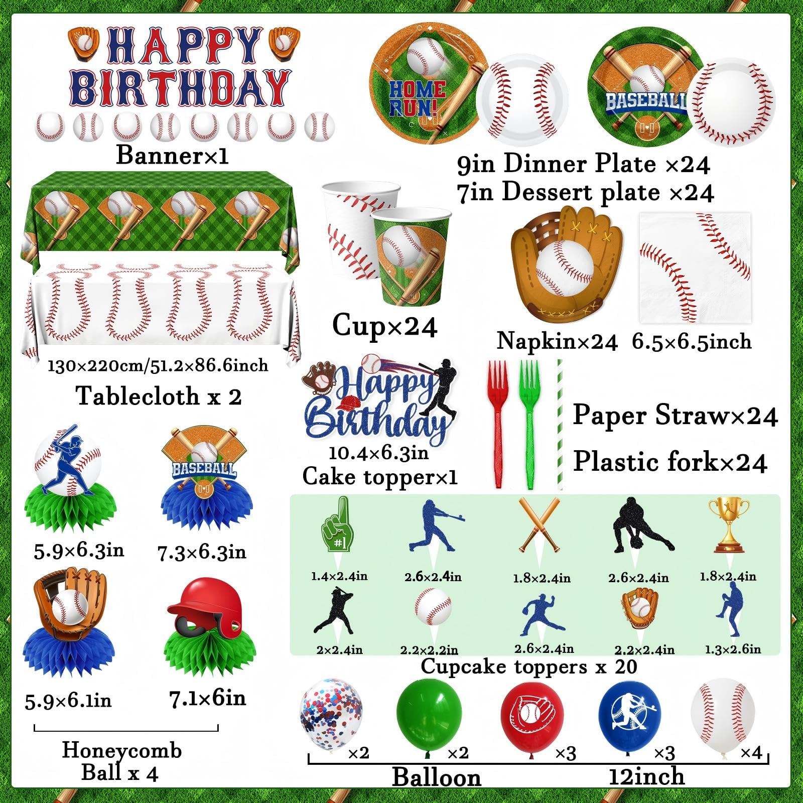 OGMOGKW baseball cake topper creates a focal point at the cake