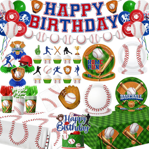 OGMOGKW baseball happy birthday banner for a vibrant party backdrop