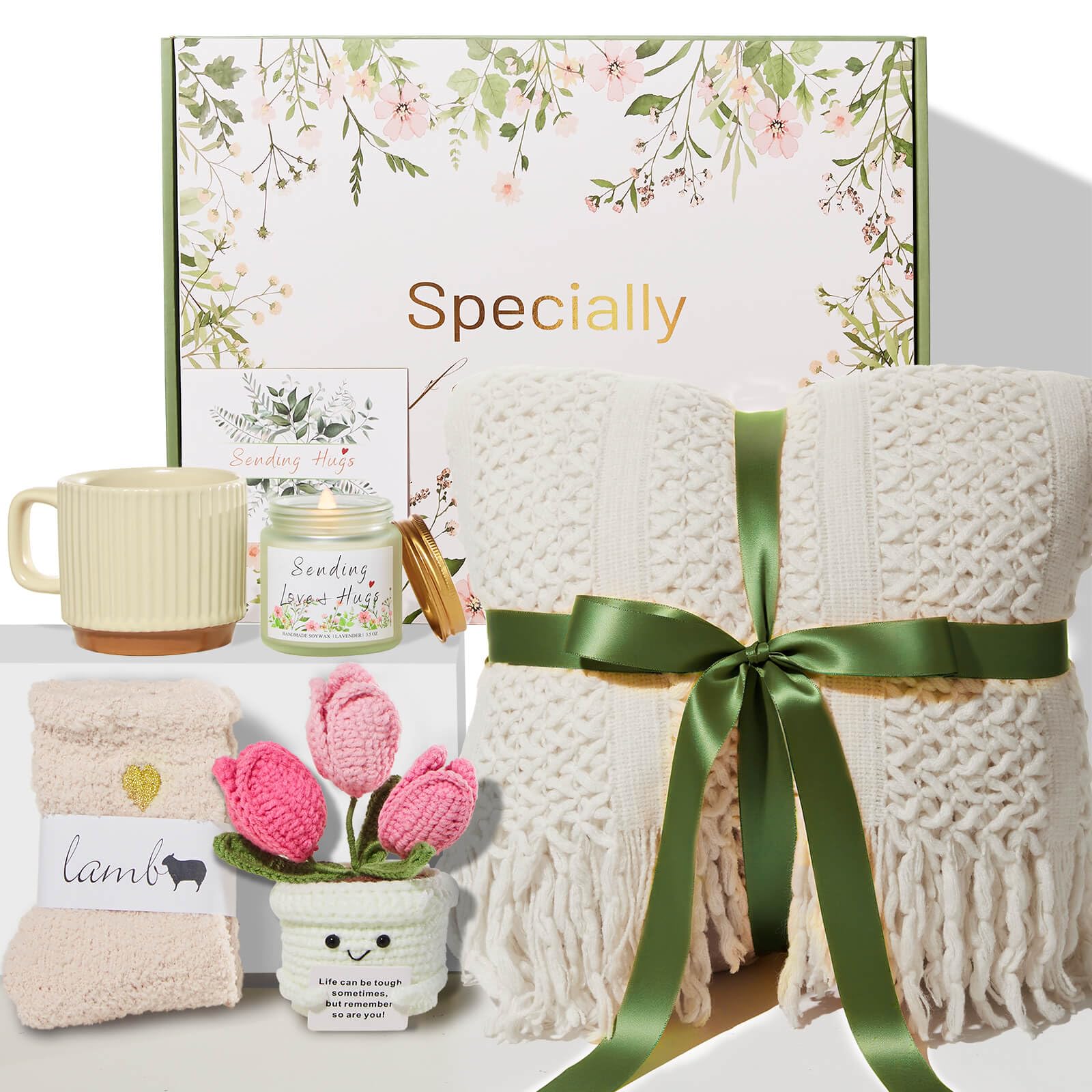 OHATOS Ivory Tassel Blanket for warm comfort during recovery.