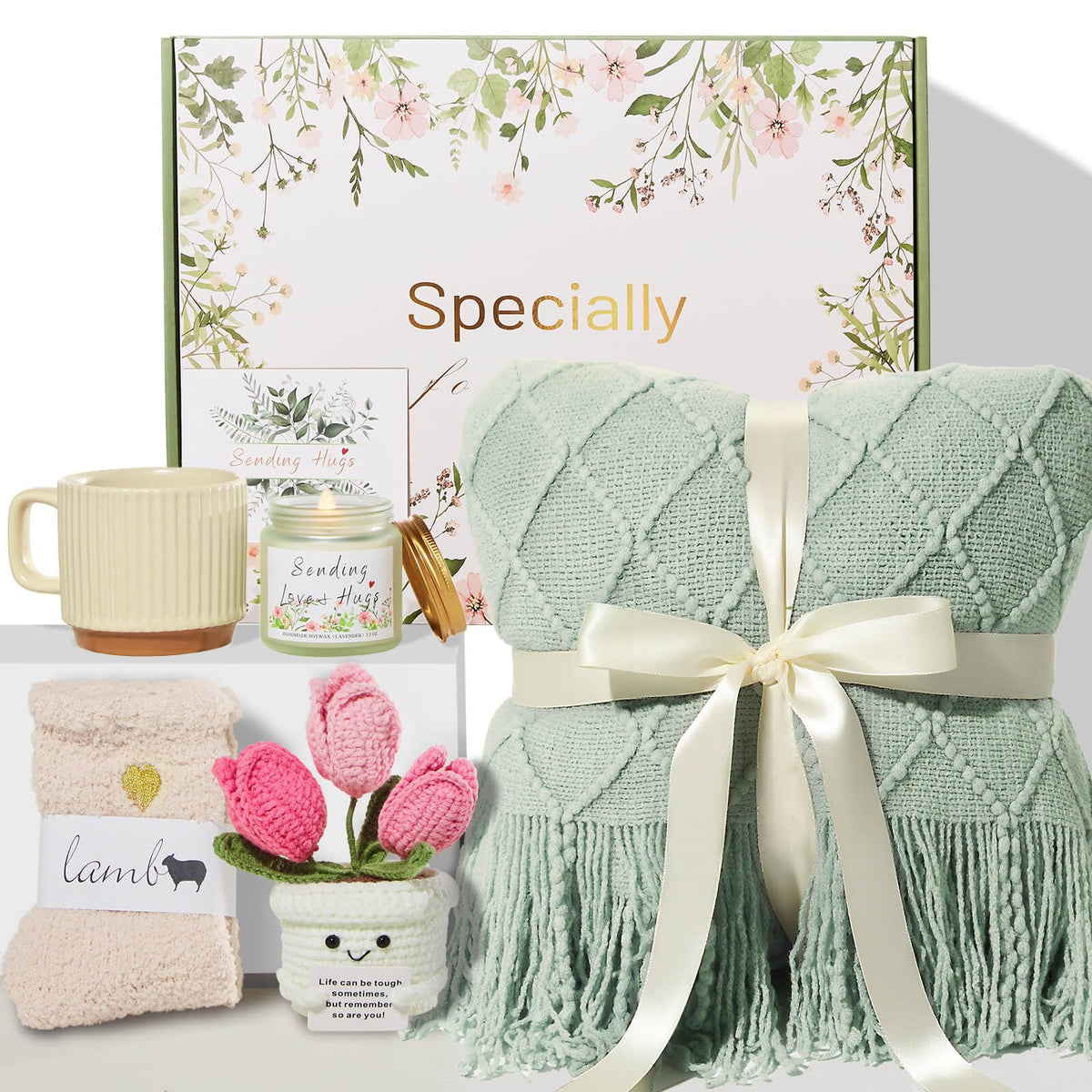 OHATOS Sage Green Tassel Blanket for warm, comforting recovery moments.