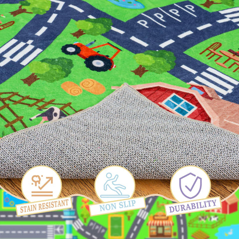 OHDS Anti-slip dots keep the rug steady during active play.