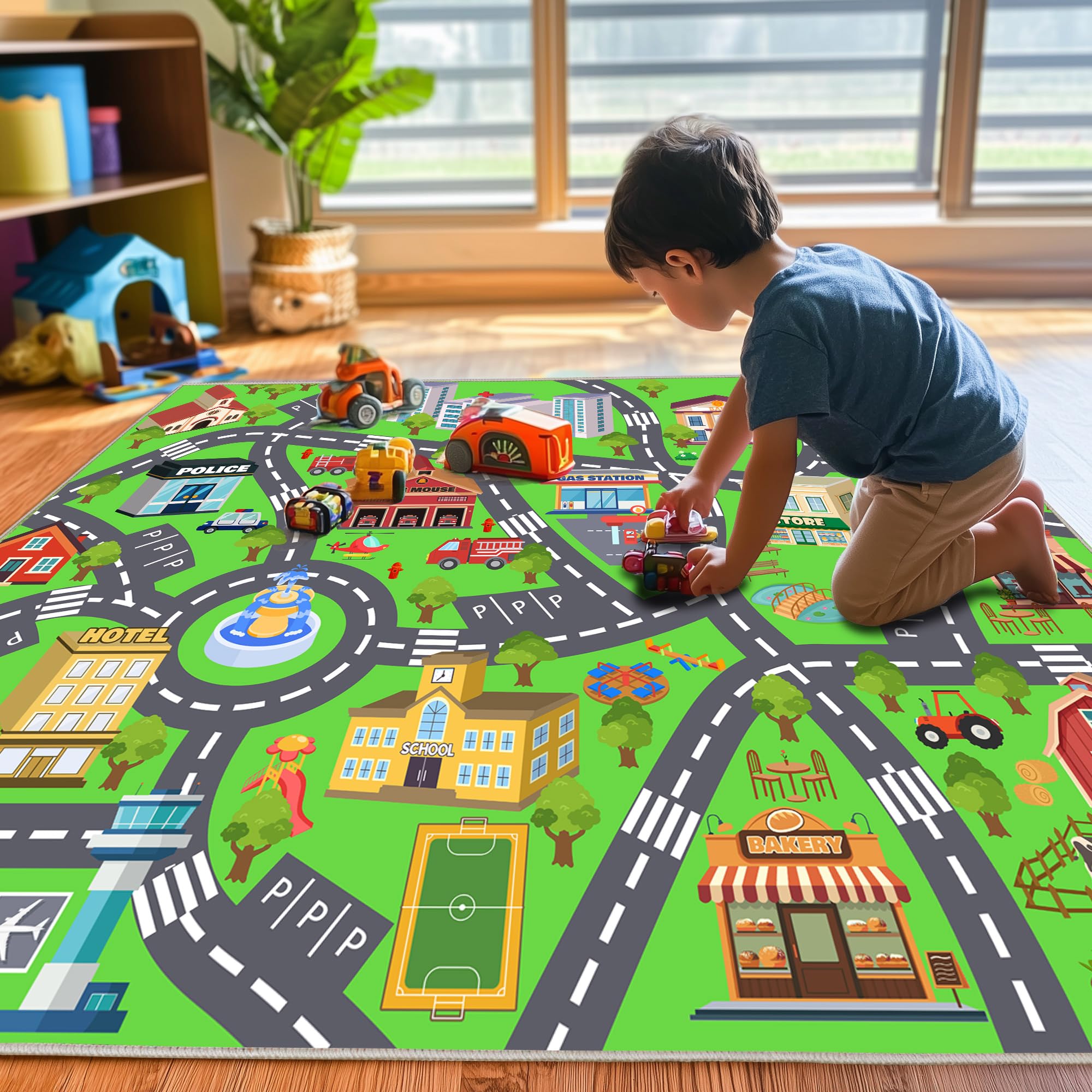 OHDS Educational city map with buildings encourages storytelling and discovery.