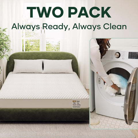 OhGeni 3D air-layer wicks moisture for cooler, drier sleep.
