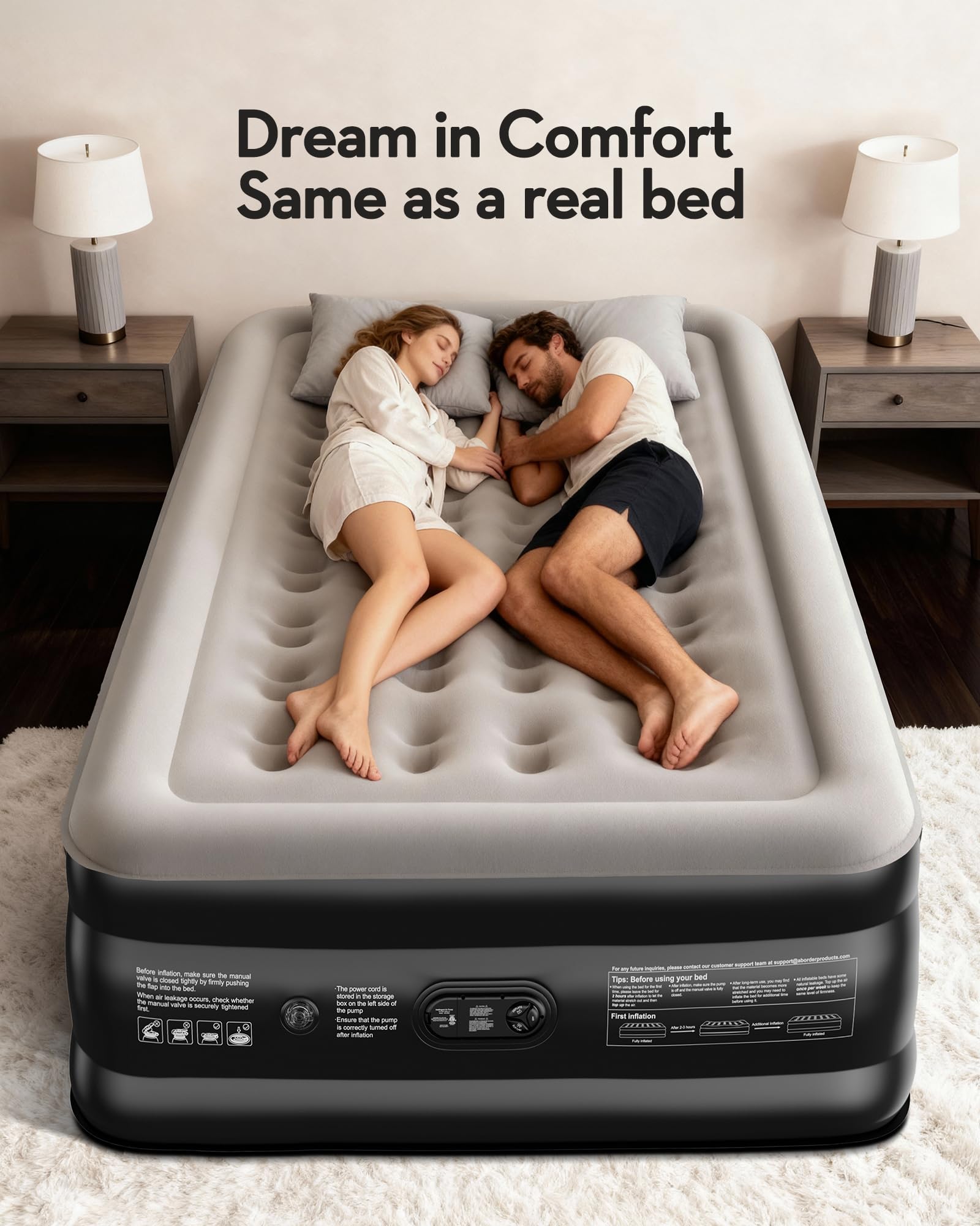OhGeni air mattress 20-inch height offers easy access and posture-friendly sleep