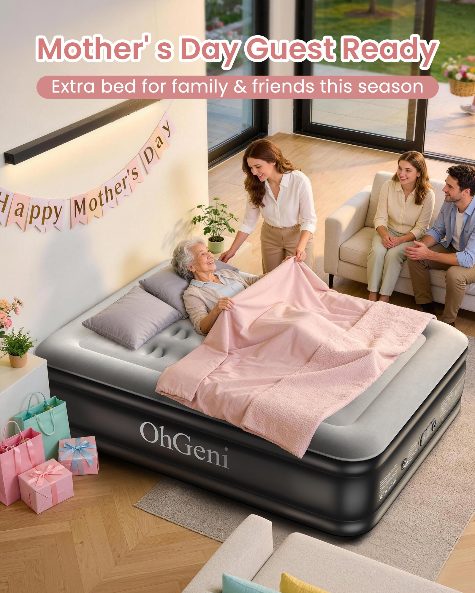 OhGeni Air Mattress Full with upgraded surface for durability