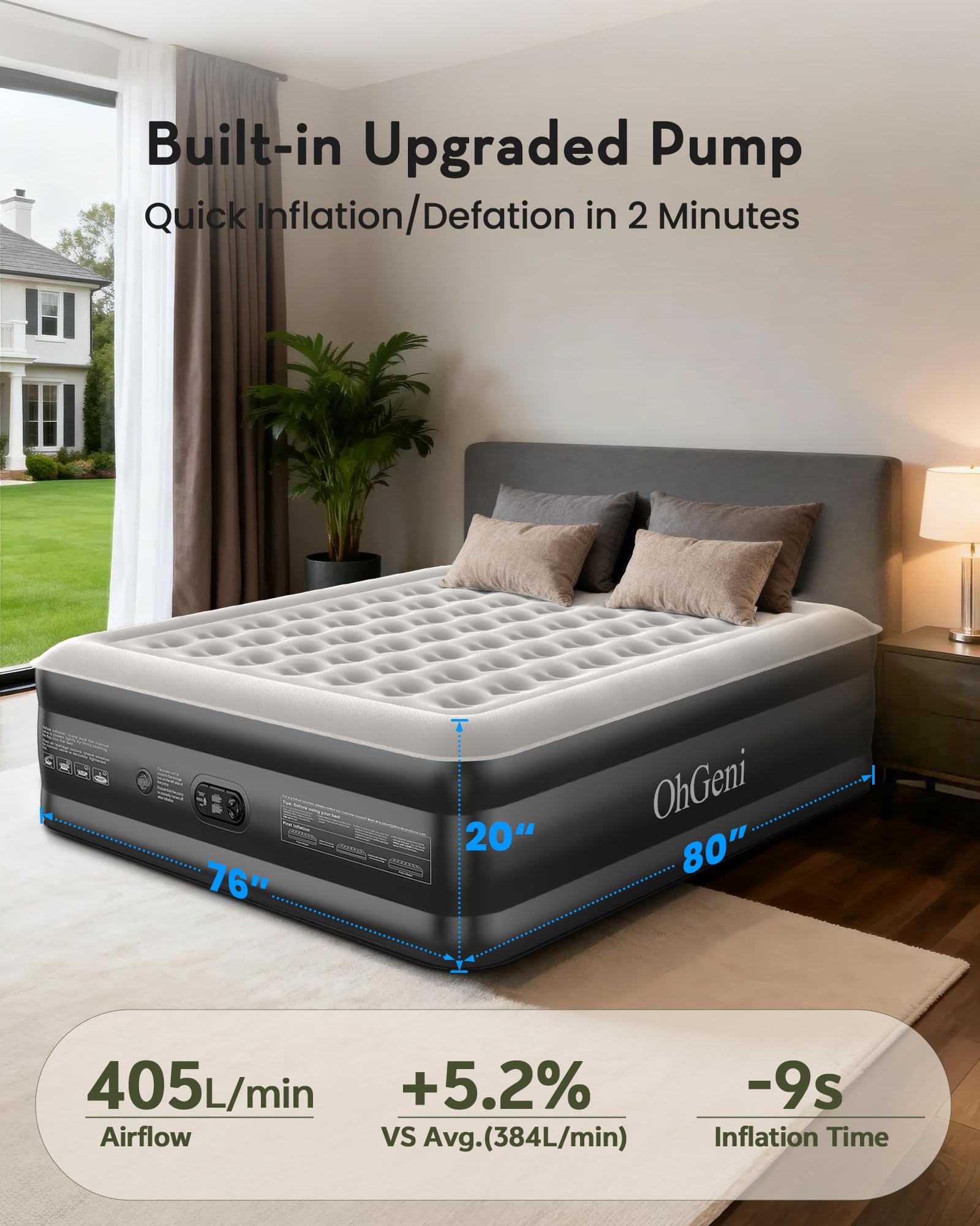 OhGeni mattress remains fully inflated for 72 hours under weight.
