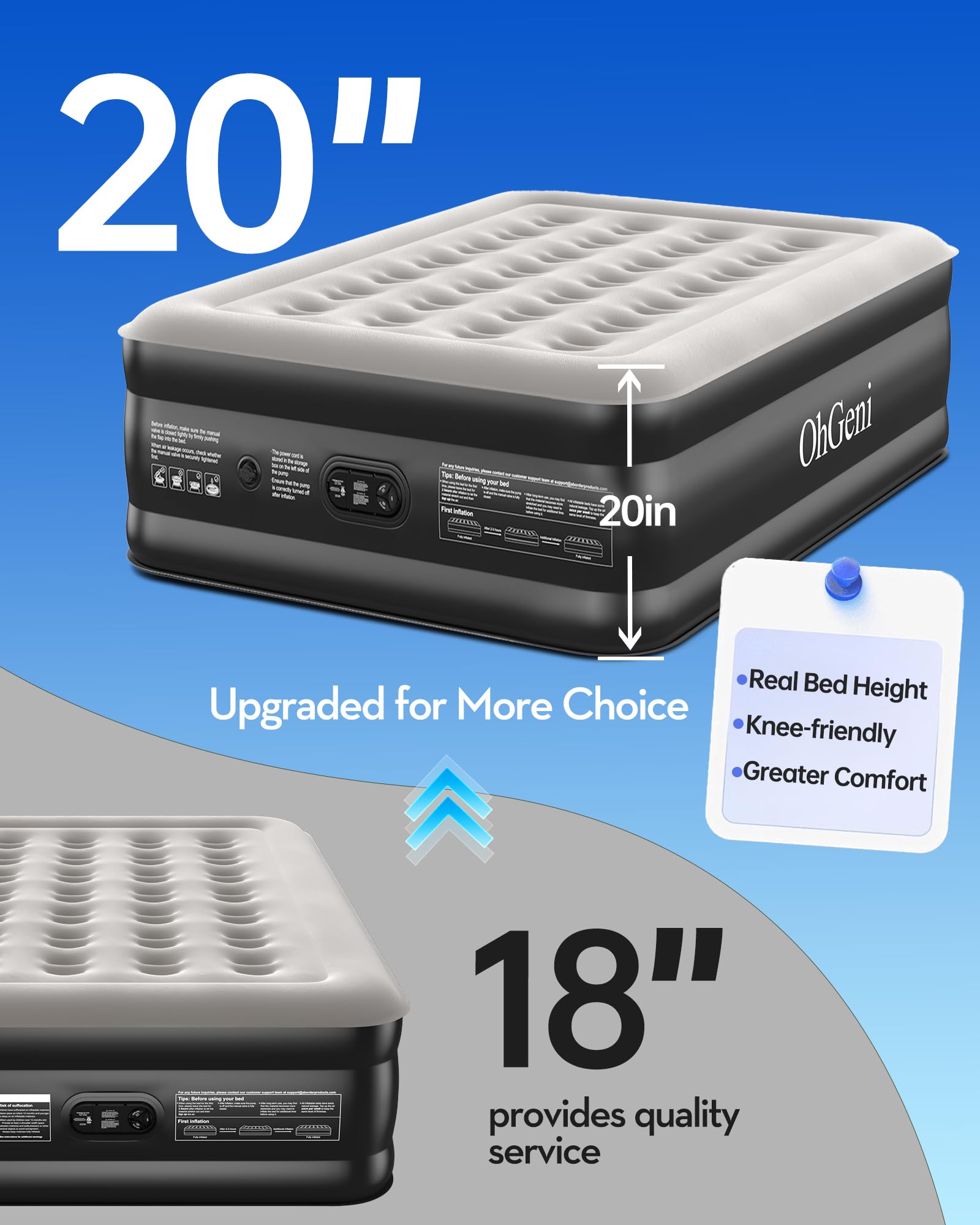 OhGeni mattress uses upgraded 10% PVC for durable, long-lasting use