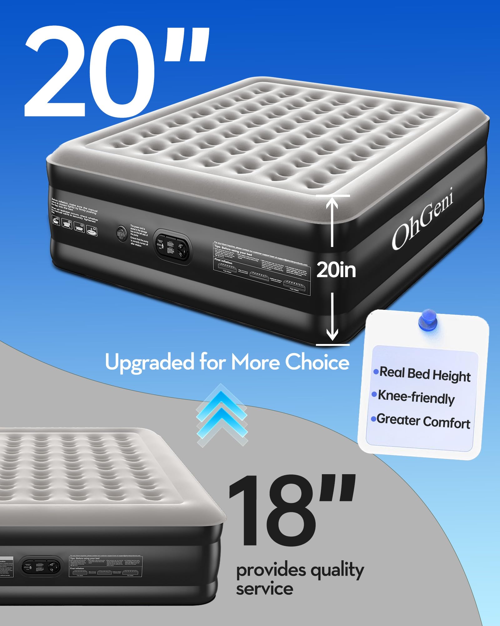 OhGeni built-in electric pump enables quick setup for guests