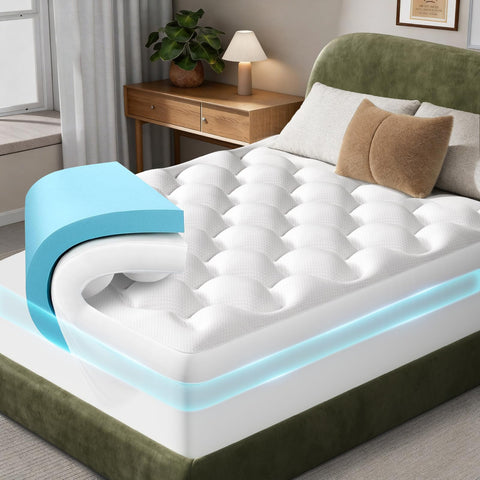OhGeni cooling 4inch topper base memory foam provides cooling and support