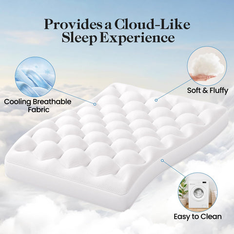 OhGeni cooling 4inch topper pillow-top fabric enhances softness and breathability