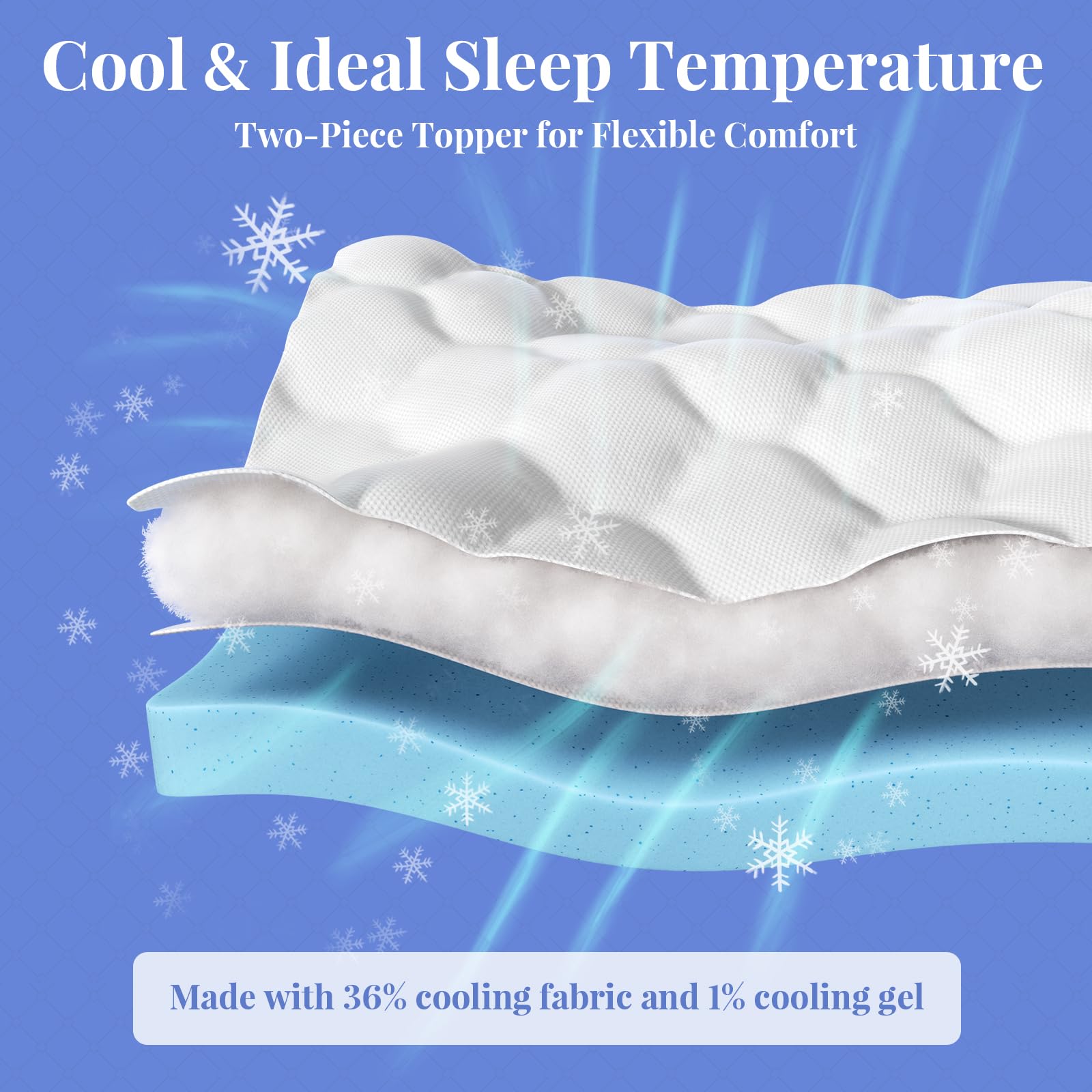 OhGeni cooling topper compatibility with memory foam and hybrid mattresses