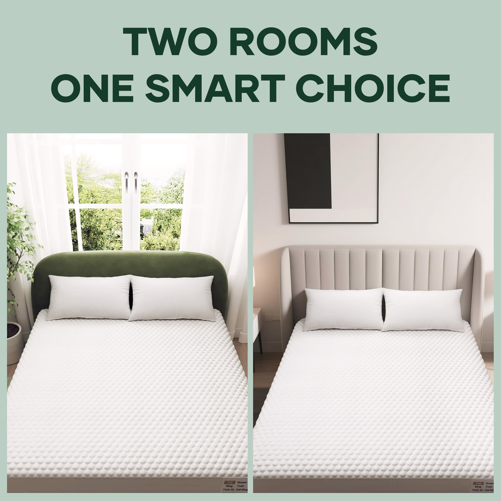 OhGeni deep-pocket with 360° elastic edges keeps mattress cover in place through the night.