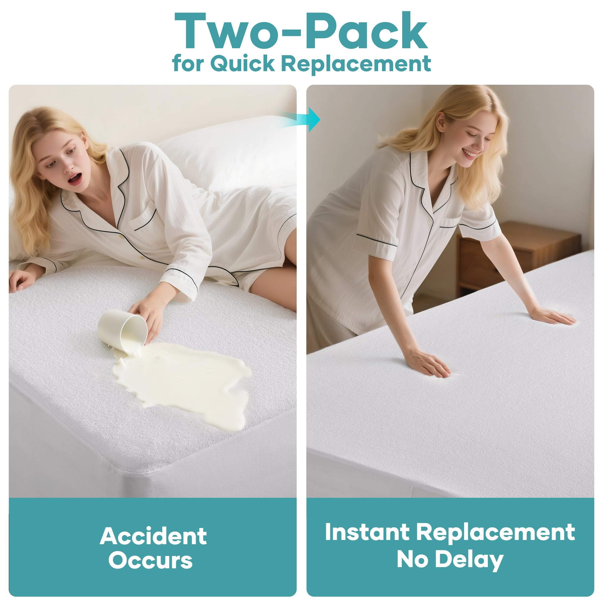 OhGeni fitted deep-pocket design keeps protector secure on 6–18 inch mattresses.