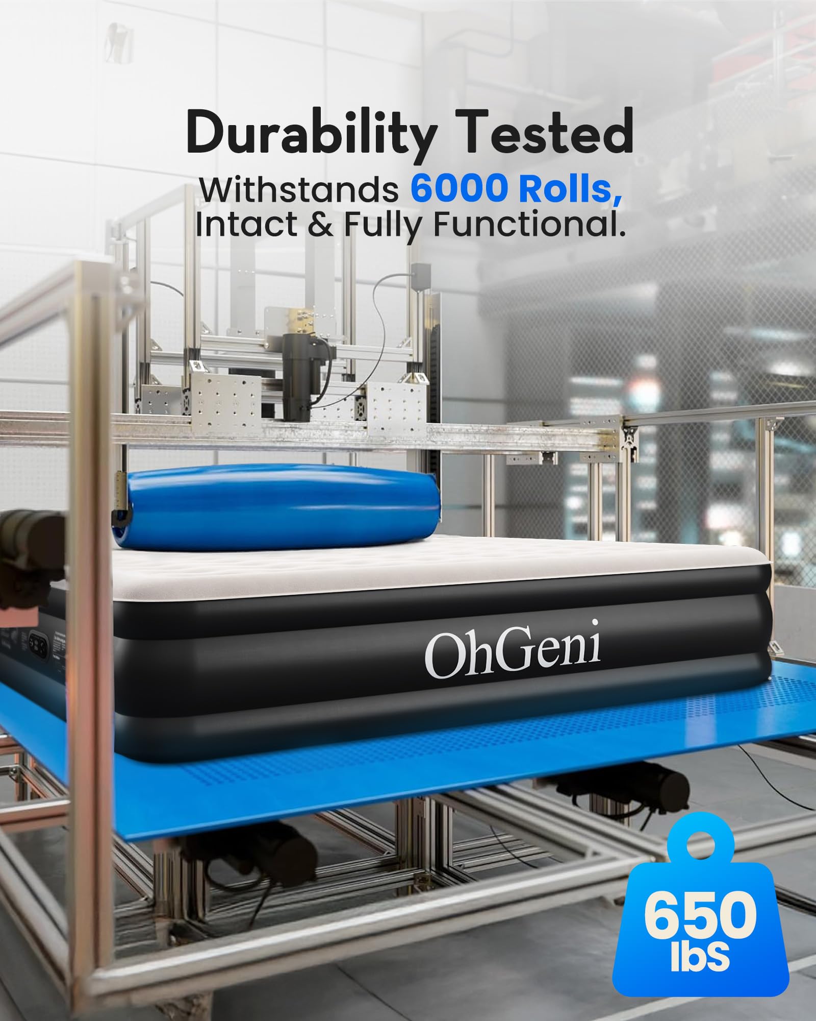 OhGeni Queen Air Mattress in 80x60x18 size provides queen comfort