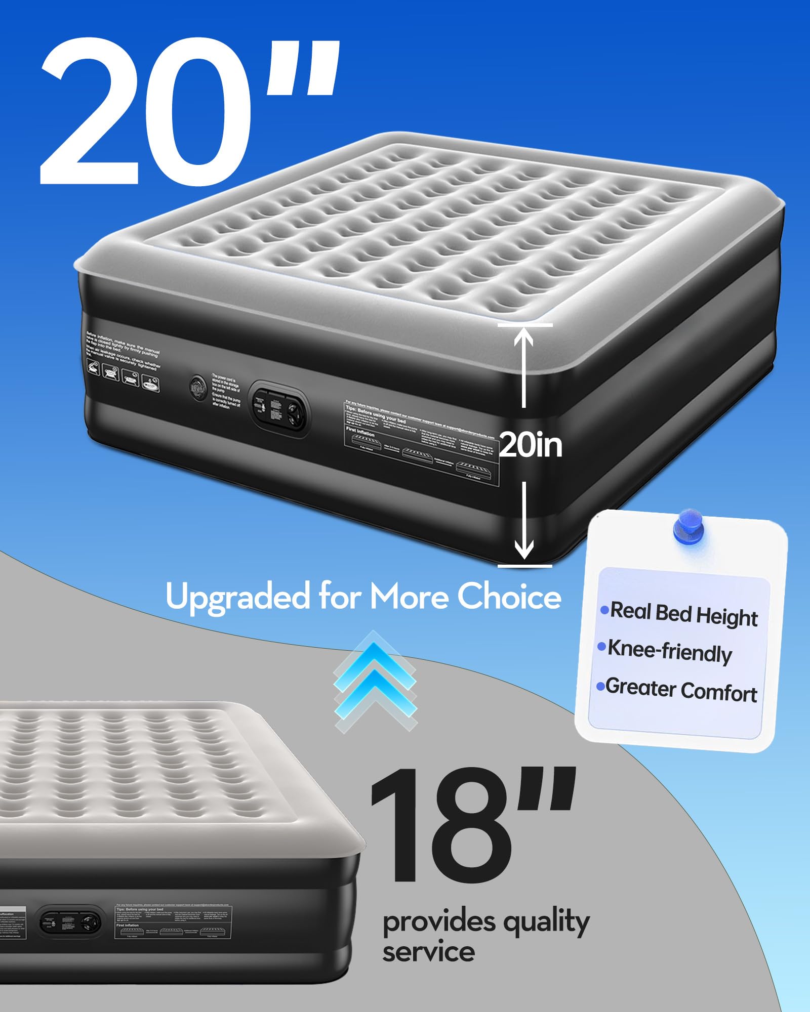 OhGeni raised mattress knee-friendly height for easier access.