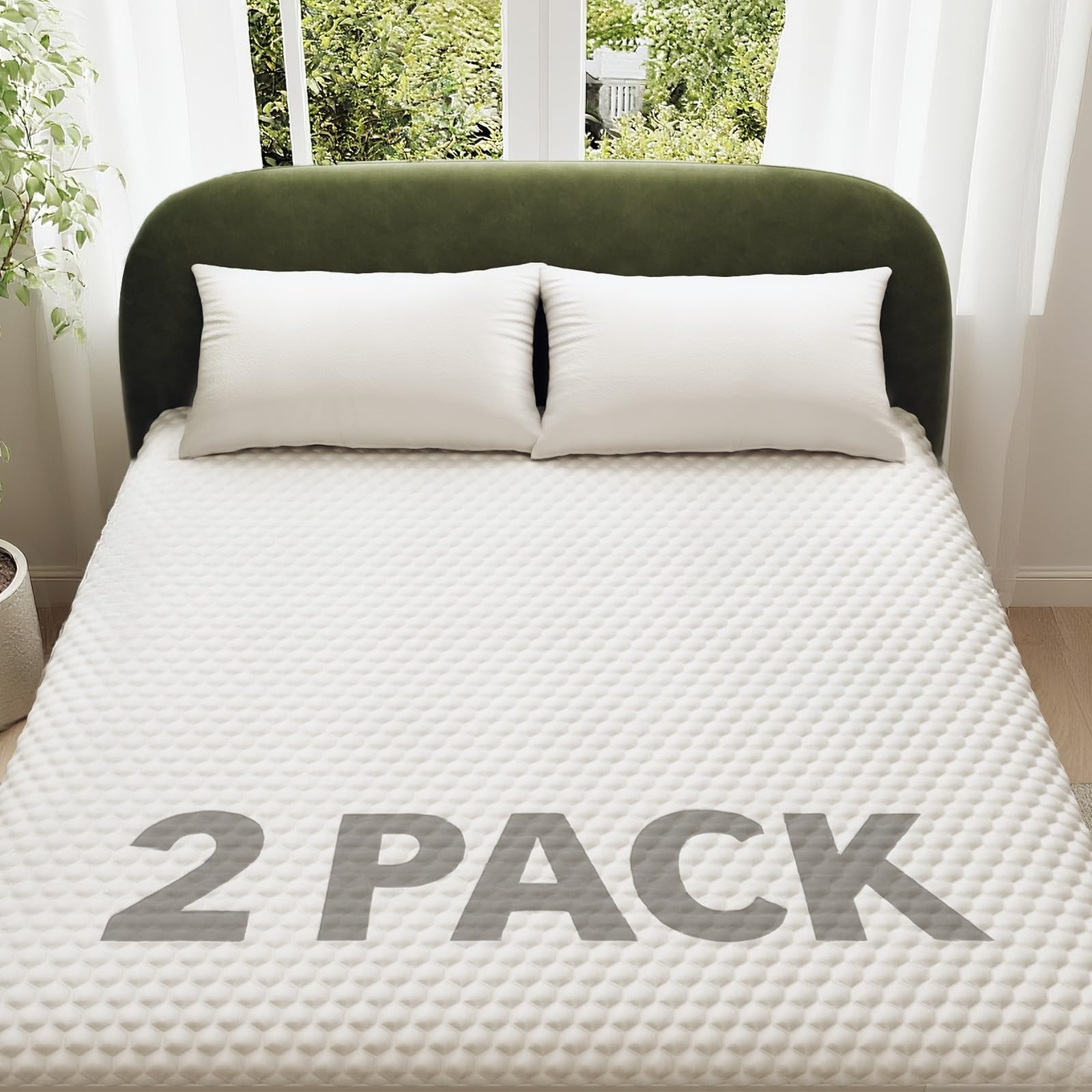 OhGeni twin-2-pack mattress protector top layer soft shields spills while you sleep
