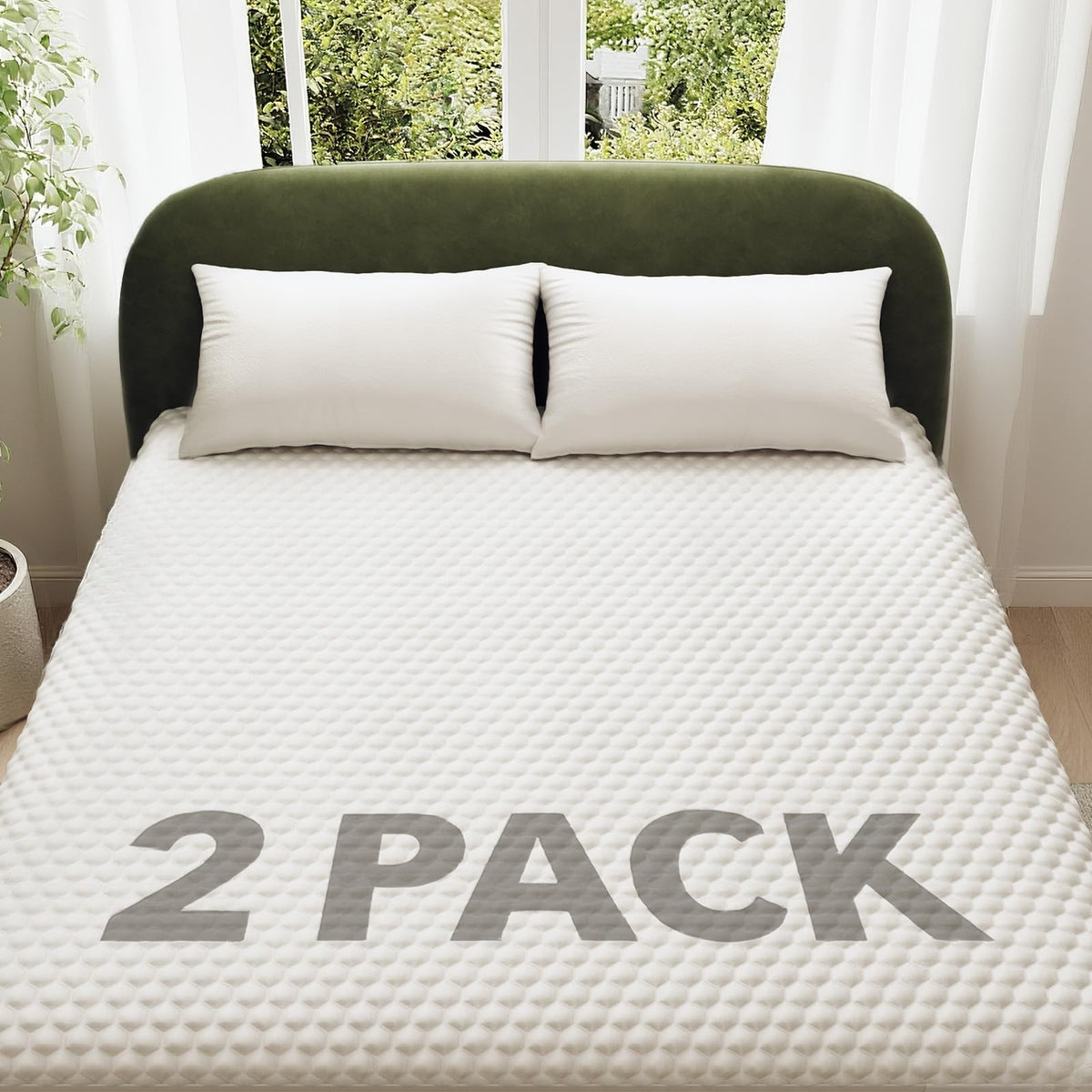OhGeni twin-2-pack mattress protector top layer soft shields spills while you sleep
