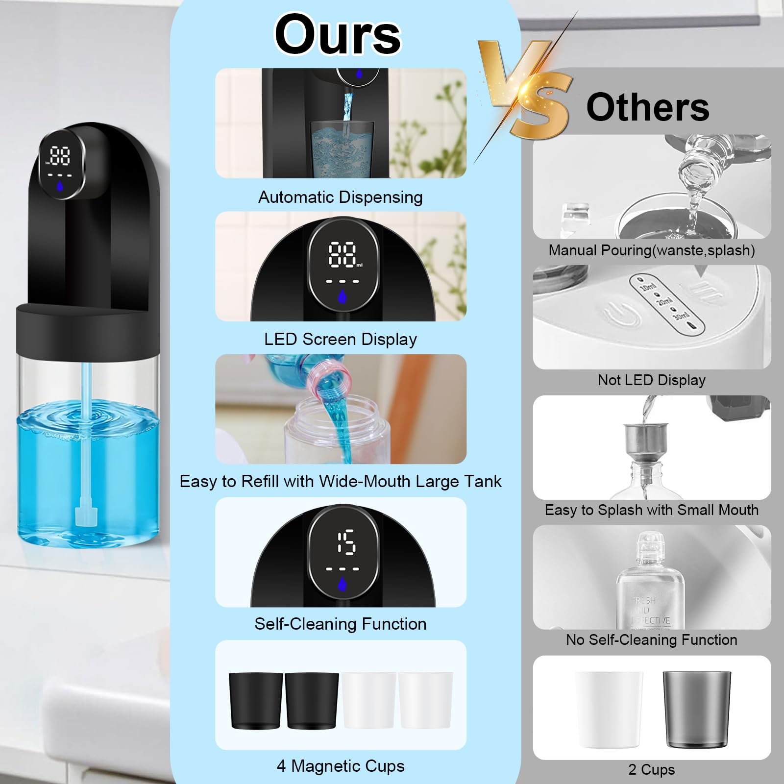 OHIFAST four magnetic cups organized for family use